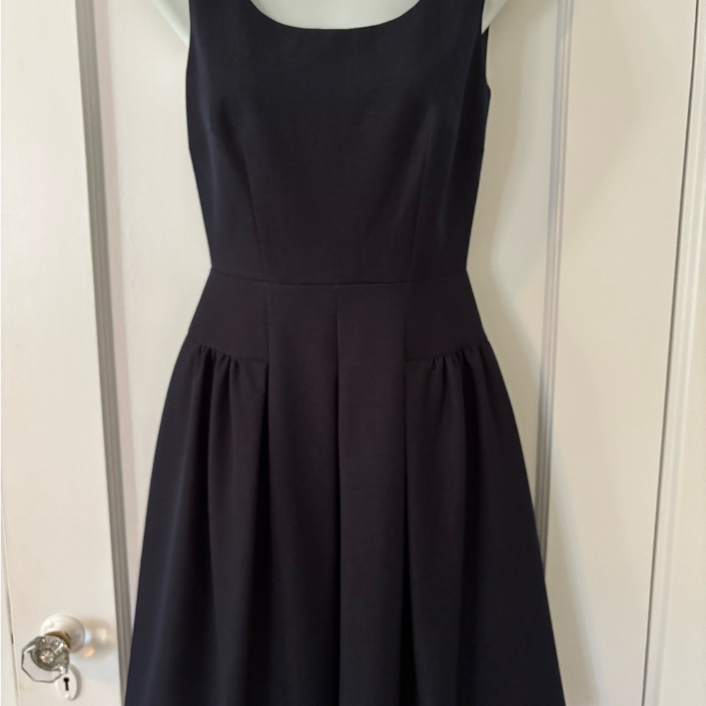 TAHARI Navy Fit and Flare Dress
